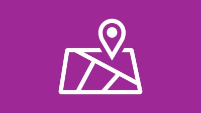 Icon: Show location (white stylized map with pin)