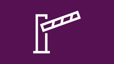 Icon: Access control (white barrier)
