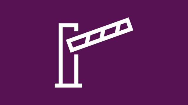 Icon: Access control (white barrier)